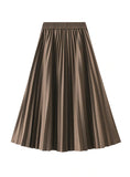 LONG HIGH WAIST PLEATED SKIRT