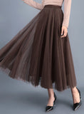 A-LINE ELEGANT MAXI TULLE ANKLE LENGTH SKIRT