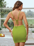 SEXY OPENWORK STRAPS DRESS