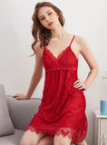 LACE PAJAMAS GAUZE SLING SEXY NIGHTGOWN