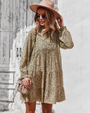 LONG SLEEVE FLORAL CASUAL DRESS