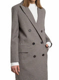 GREY PLAID TRENCH COATS DOUBLE BREASTED WIDE WAISTED
