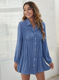 SINGLE-BREASTED COTTON BUTTON SHIRT DRESS