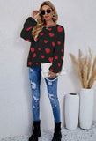 LOVE-COLLARED PULLOVER LONG-SLEEVED SWEATER