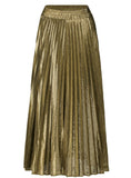 Pleated Skirt Slim Waist Large Golden Waist