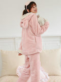 PINK SHEEP WINTER CORAL FLEECE PAJAMAS LADIES THICKENING