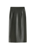 HIGH WAIST SPLIT PU HIP SKIRT