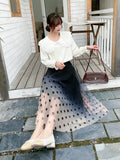HIGH WAIST GRADIENT WAVE POINT SKIRT