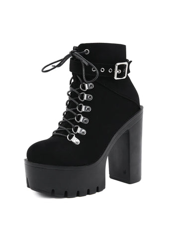 BELT BUCKLE PLATFORM SHOES BOOTS
