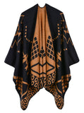 GEOMETRIC PATTERN SPLIT LENGTHENED CASHMERE CLOAK