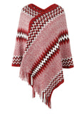 FRINGE KNIT SWEATER SHAWL CLOAK