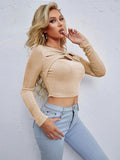 HOLLOW SLIM LONG SLEEVE T-SHIRT