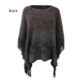 SWEATER FRINGE COAT SHAWL CLOAK