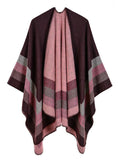 FOUR BAR LARGE FRAME SPLIT CASHMERE NAPPED SHAWL