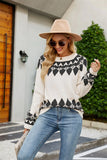 RETRO ROUND NECK PULLOVER SWEATER