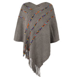 COLORFUL FRINGE SWEATER CLOAK
