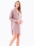 SHIRT LAPEL BUTTON BATHROBE SLEEPWEAR