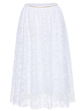  A-Line Lace Skirt Slim Elastic Waist