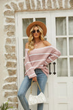 LOOSE STRIPED LONG-SLEEVED PULLOVER SWEATER