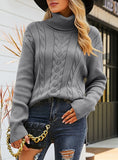 COLLAR-LAPPED KNITTED VINTAGE TWISTED SWEATER