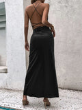 SEXY HOLIDAY BACKLESS SPLIT DRESS