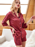 WOMEN'S SHORT-SLEEVED PAJAMAS SILK HOME SUIT