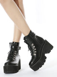WOMEN'S THICK METAL ROUND HEAD BOOTS