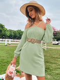 LOOSE CASUAL STRAPS LONG SLEEVE DRESS