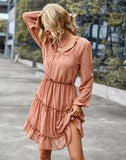 LONG SLEEVE V-NECK SEXY DRESS