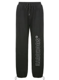 WIND-LOOSE HIGH WAIST LETTERS PRINTS PANT