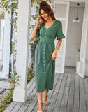 SOLID COLOR A-LINE DRESS