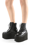 THICK HEEL WATERPROOF PLATFORM SIDE ZIPPER HIGH HEEL BOOTS