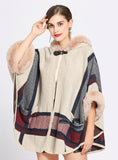 LOOSE COLLAR POCKET KNITTED CARDIGAN SHAWL CAPE