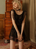 MESH MAID PERSPECTIVE TEMPTATION RUFFLED NIGHTGOWN