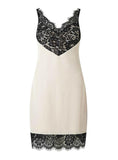 WHITE STRAP MINI DRESS BLACK LACE CASUAL DRESS