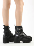 METAL BELT BUCKLE SHORT ROUND HEAD MARTIN BOOTS