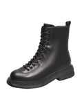 THICK-SOLED BRITISH STYLE WHITE SKINNY BOOTS