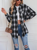 LAPEL LONG SLEEVE LOOSE PLAID SHIRT