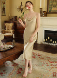 SILK RIBBON SILK SATIN DRESS