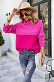 TURTLENECK COLOR MATCHING CREWNECK SWEATER