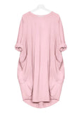 Womens Dresses Pocket Loose Dress Ladies Crew Neck
