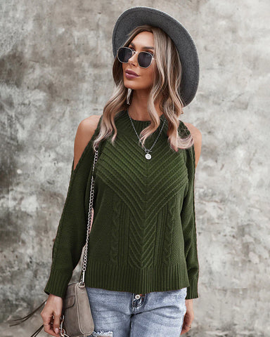 LONG SLEEVE COARSE NEEDLE SWEATER