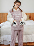 CUTE PURPLE BEAR'S PAW LONG SLEEVE FLANNEL