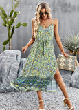 BOHEMIAN HOLIDAY STYLE SPLIT DRESS