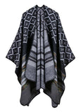 DIAMOND STRIPED SHAWL WOMEN'S DOUBLE-SIDED CLOAK
