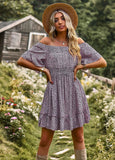 LEOPARD LEISURE OFF THE SHOULDER DRESS