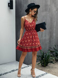 LOSSKY SUMMER WOMEN DRESS BUTTONS COTTON MINI SUNDRESS