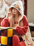THREE-PIECE SUIT LONG ROBE WARM CORAL VELVET SUSPENDER TROUSERS