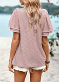 SOLID COLOR HOLLOW KNIT TOP