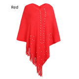 KNITTED BEADED TASSEL SHAWL CLOAK